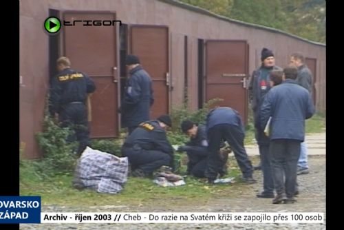 Foto: 2003 – Cheb: Do razie na Svatém Kříži se zapojilo přes 100 osob (TV Západ)