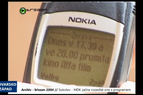 Foto: 2004 – Sokolov: MDK začne rozesílat sms s programem (TV Západ)