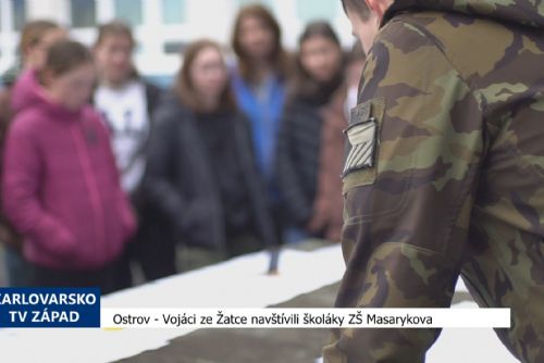 Foto: Ostrov: Vojáci ze Žatce navštívili školáky ZŠ Masarykova (TV Západ)