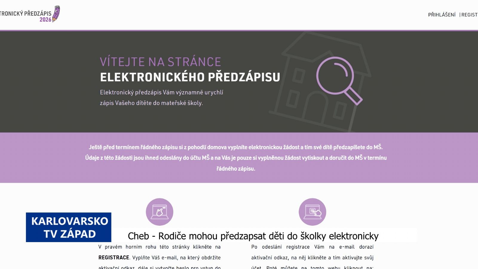 Cheb: Rodiče mohou předzapsat děti do školky elektronicky (TV Západ)