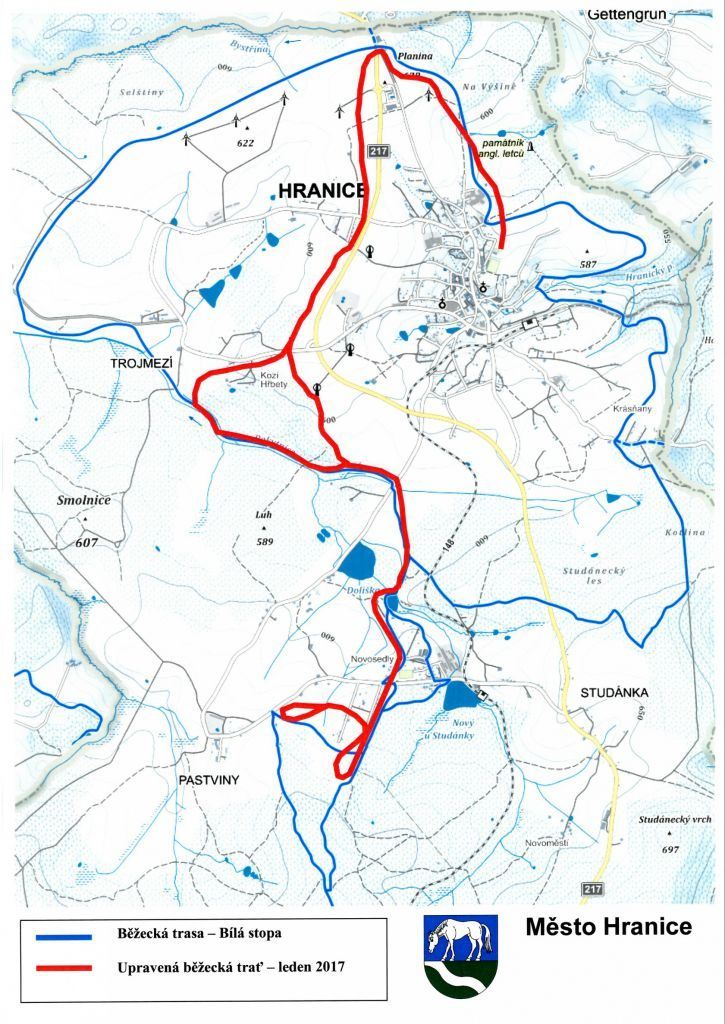 Hranice: Pro milovníky zimních sportů je k dispozici mapa běžeckých tratí