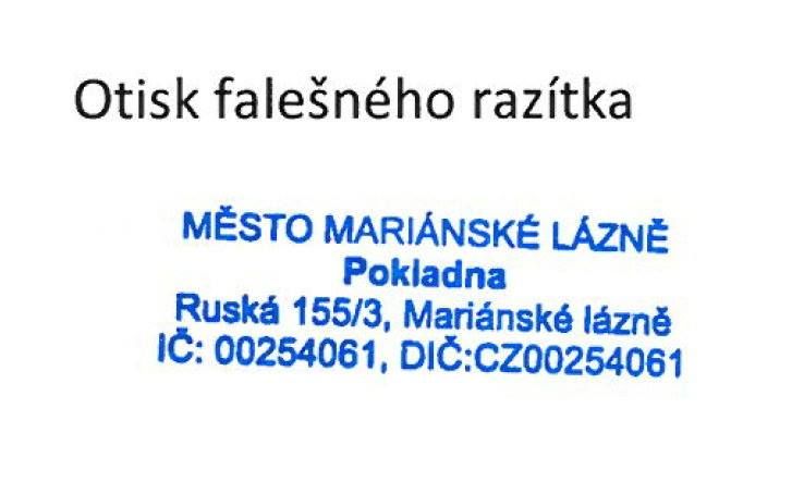 obrázek: Mariánské Lázně: Varování! Město upozorňuje před falešným razítkem