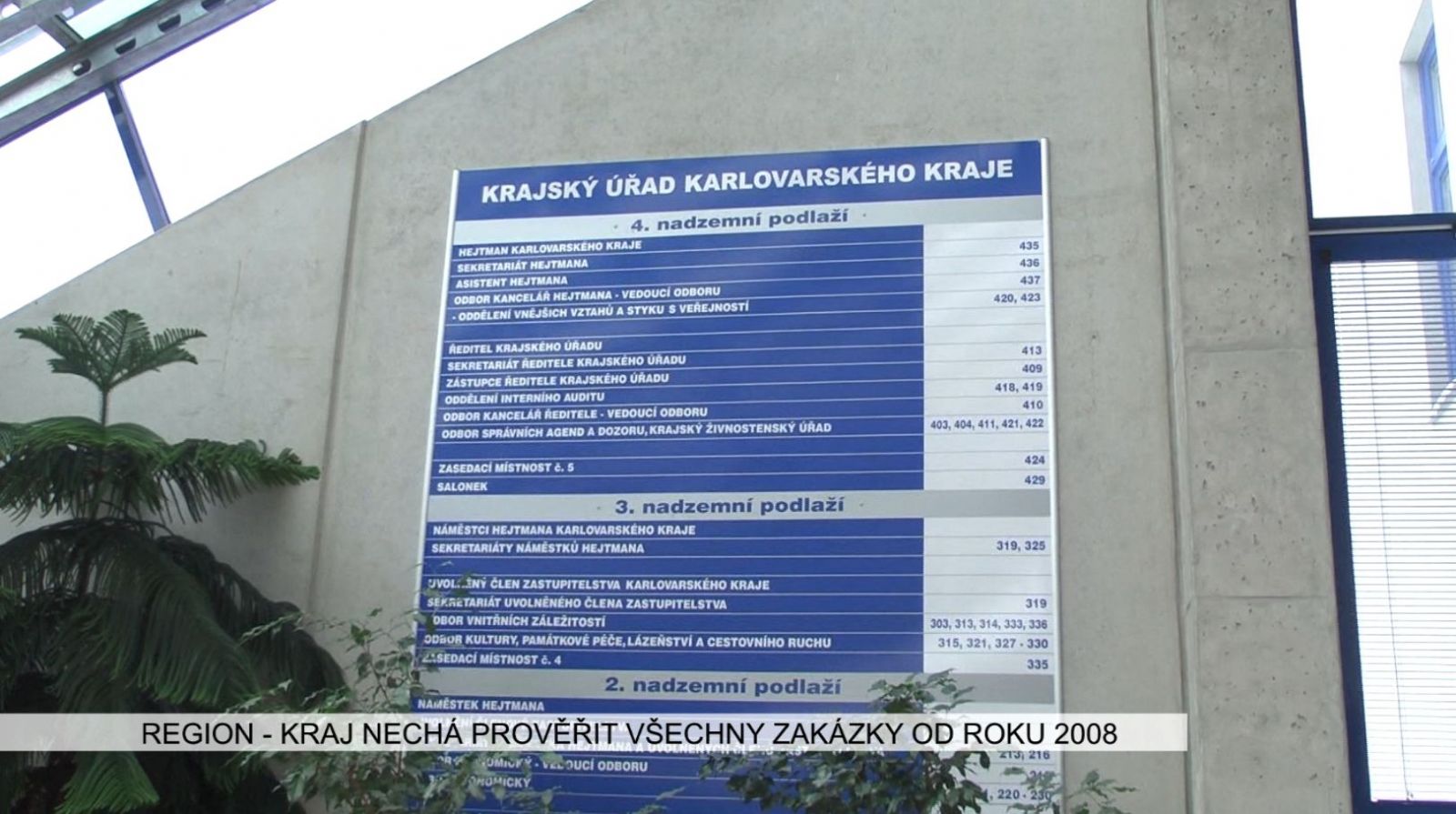 obrázek: Region: Kraj nechá prověřit všechny zakázky od roku 2008 (TV Západ)