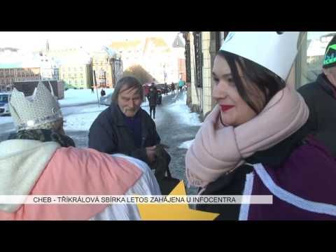 Cheb: Tříkrálová sbírka letos zahájena u Infocentra (TV Západ)