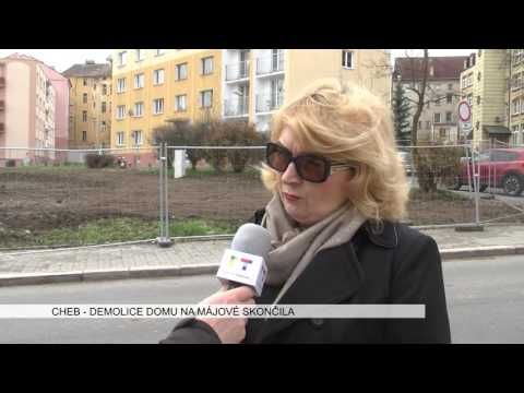 Cheb: Demolice domu na Májové skončila (TV Západ)