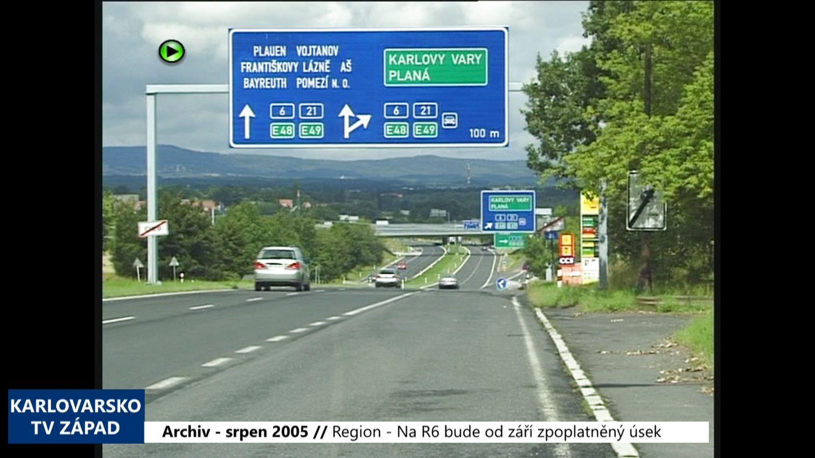 2005 – Region: Na R6 bude od září zpoplatněný úsek (TV Západ)