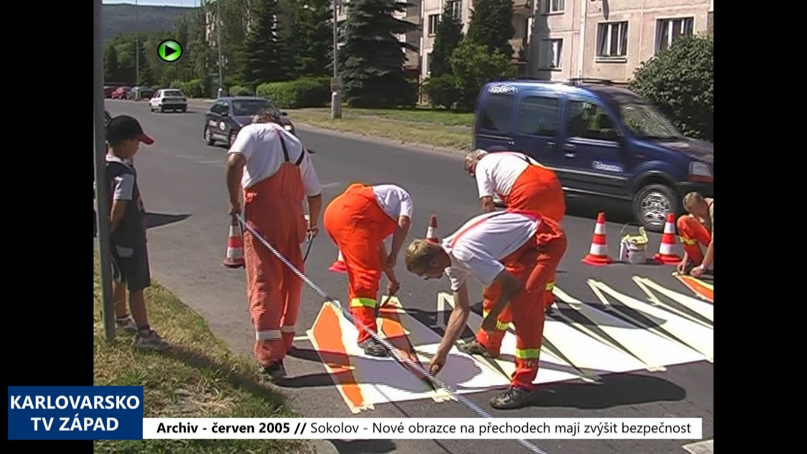 2005 – Sokolov: Nové obrazce na přechodech mají zvýšit bezpečnost (TV Západ)