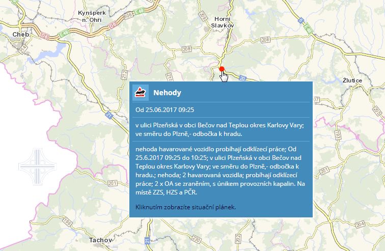 obrázek: Bečov: Na Plzeňské se stala nehoda dvou aut