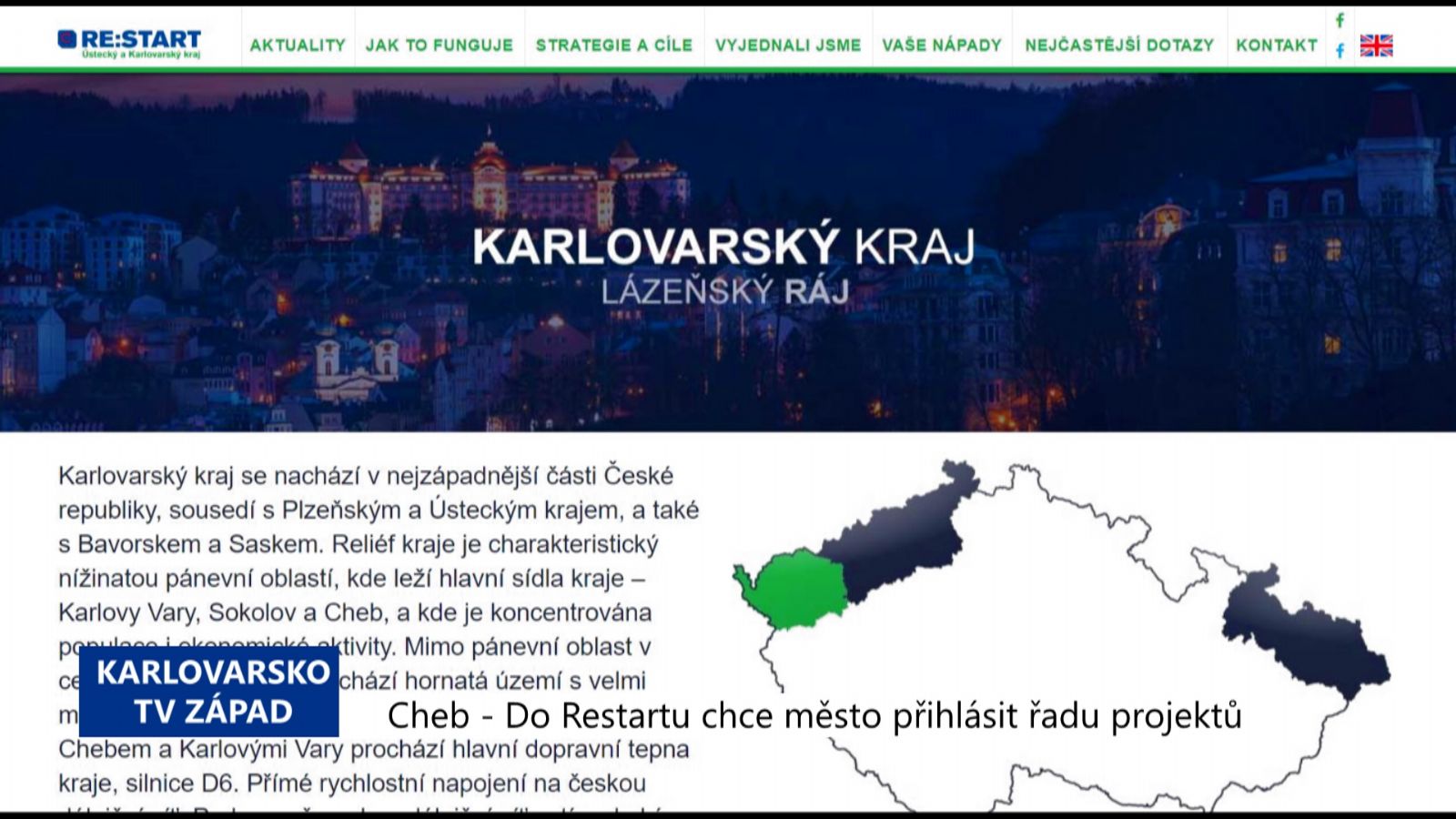 Cheb: Do Restartu chce město přihlásit řadu projektů (TV Západ)