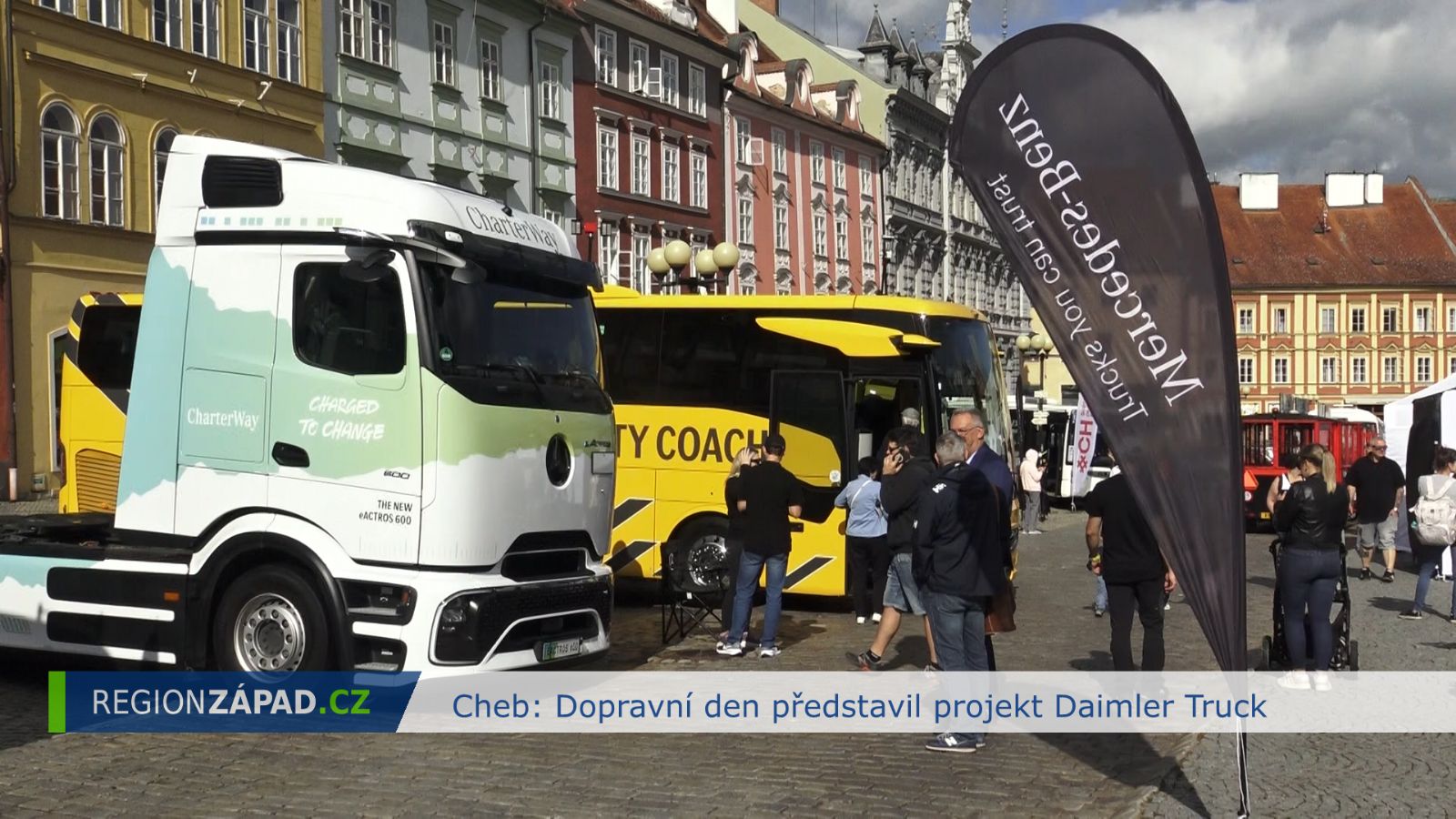 Cheb: Dopravní den představil projekt Daimler Truck (TV Západ)