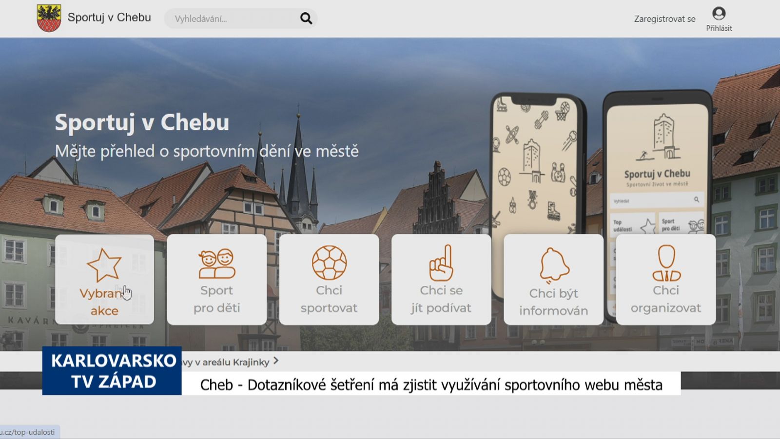 Cheb: Dotazníkové šetření má zjistit využívání sportovního webu města (TV Západ)