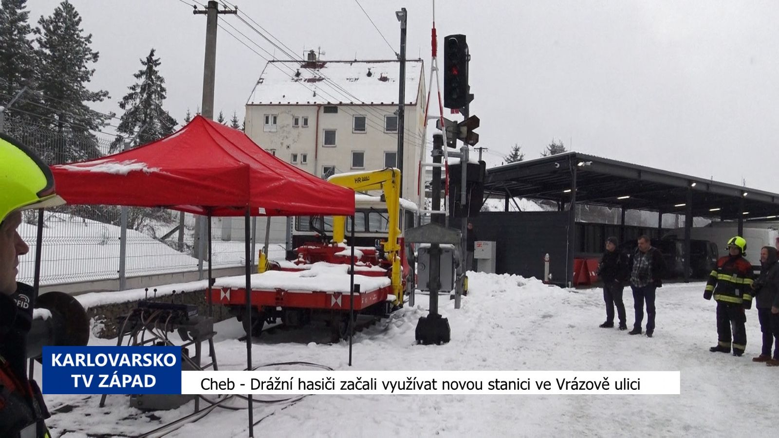 Cheb: Drážní hasiči začali využívat novou stanici ve Vrázově ulici (TV Západ)