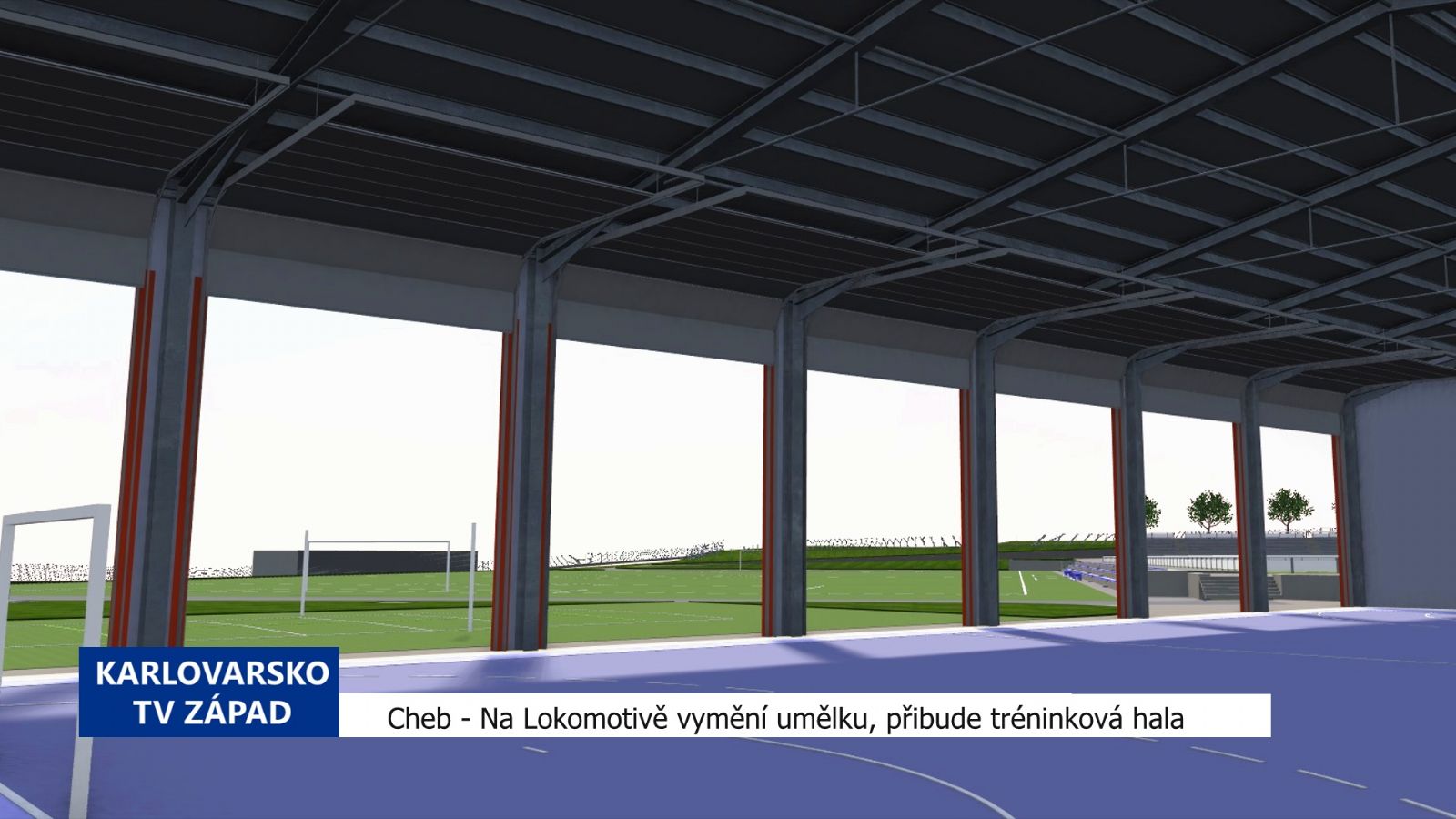Cheb: Na Lokomotivě vymění umělku, přibude tréninková hala (TV Západ)