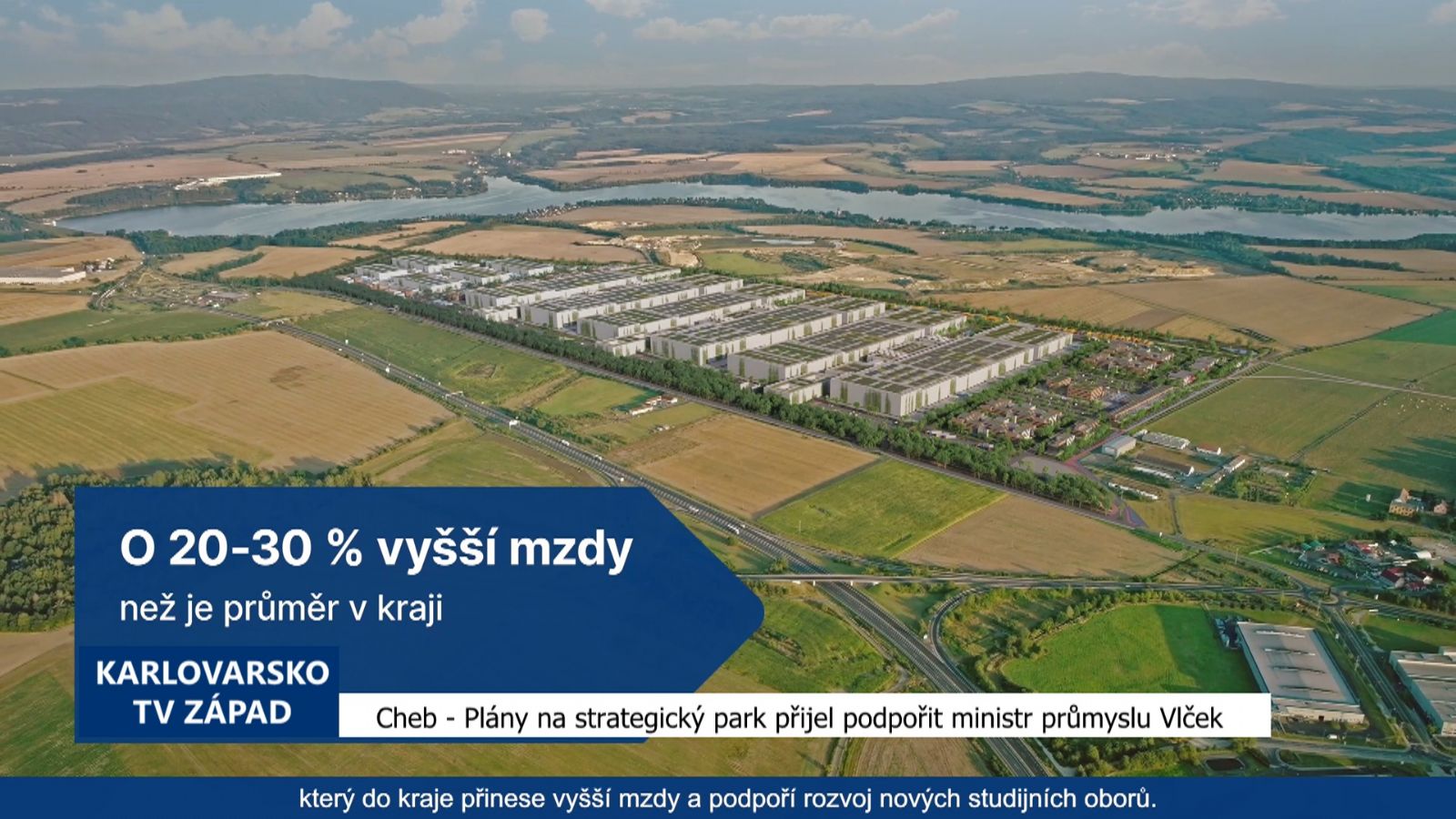 Cheb: Plány na strategický park přijel podpořit ministr průmyslu Vlček (TV Západ)