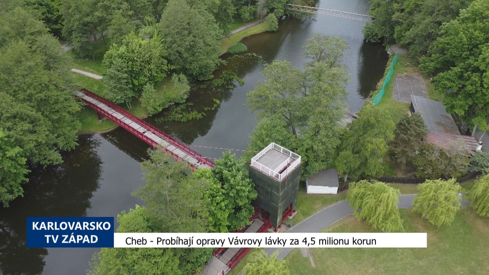 Cheb: Probíhají opravy Vávrovy lávky za 4,5 milionu korun (TV Západ)