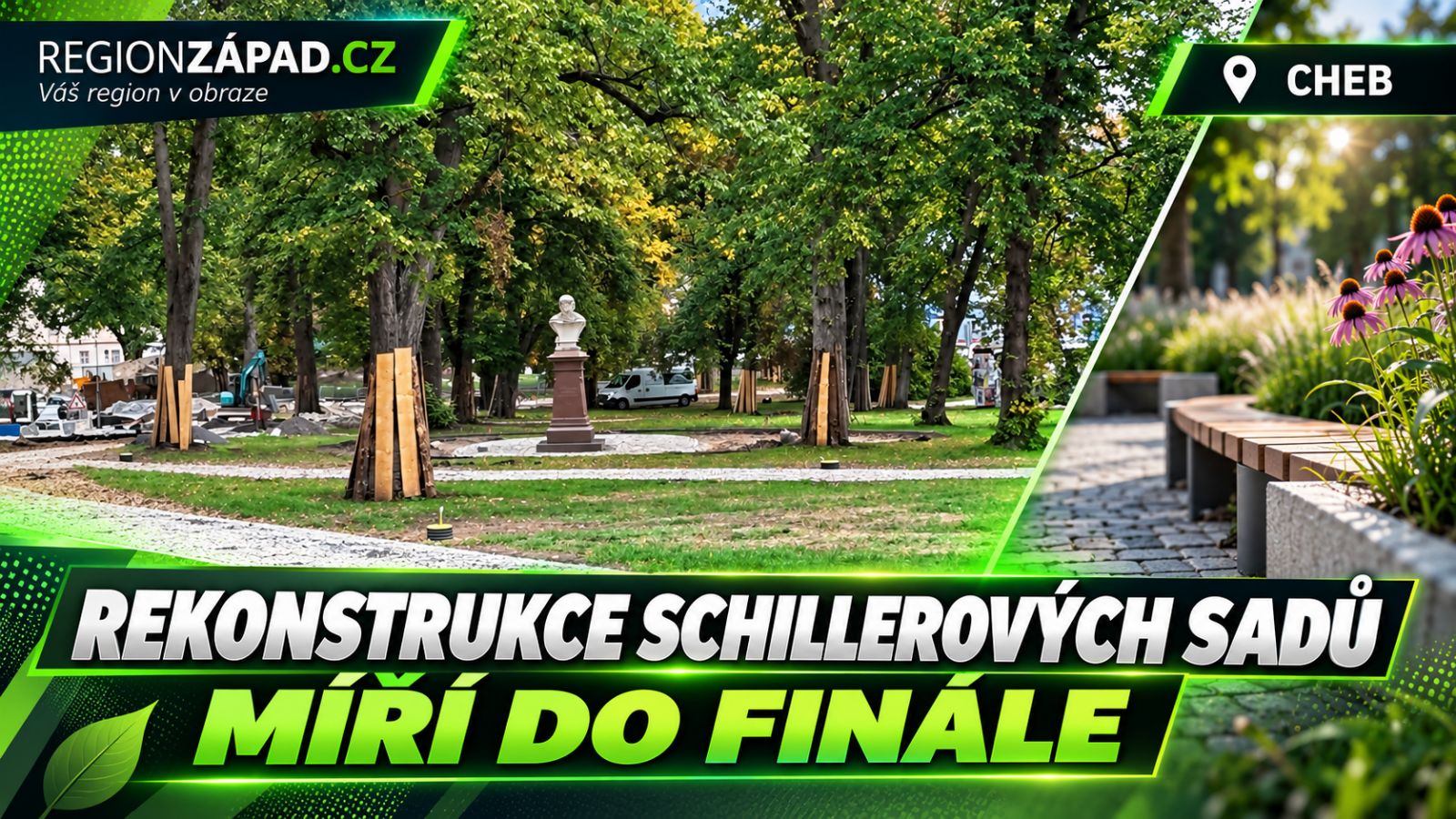Cheb: Rekonstrukce Schillerových sadů míří do finále (TV Západ)