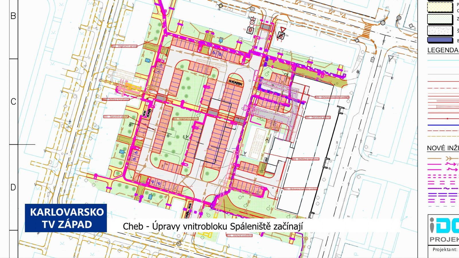 Cheb: Úpravy vnitrobloku Spáleniště začínají (TV Západ)