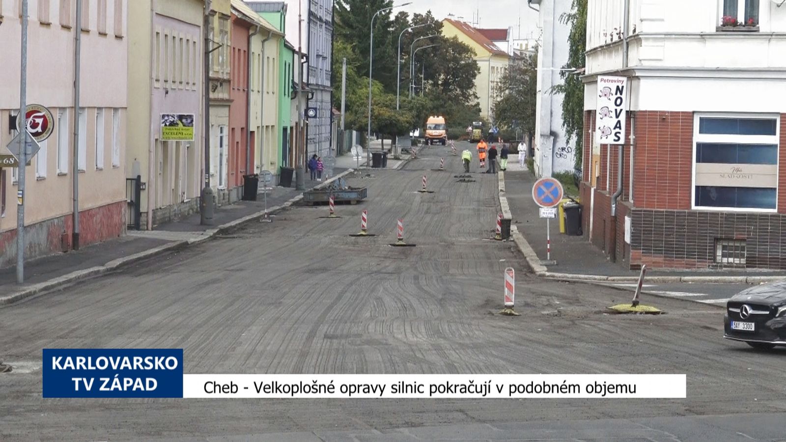 Cheb: Velkoplošné opravy silnic pokračují v podobném objemu (TV Západ)