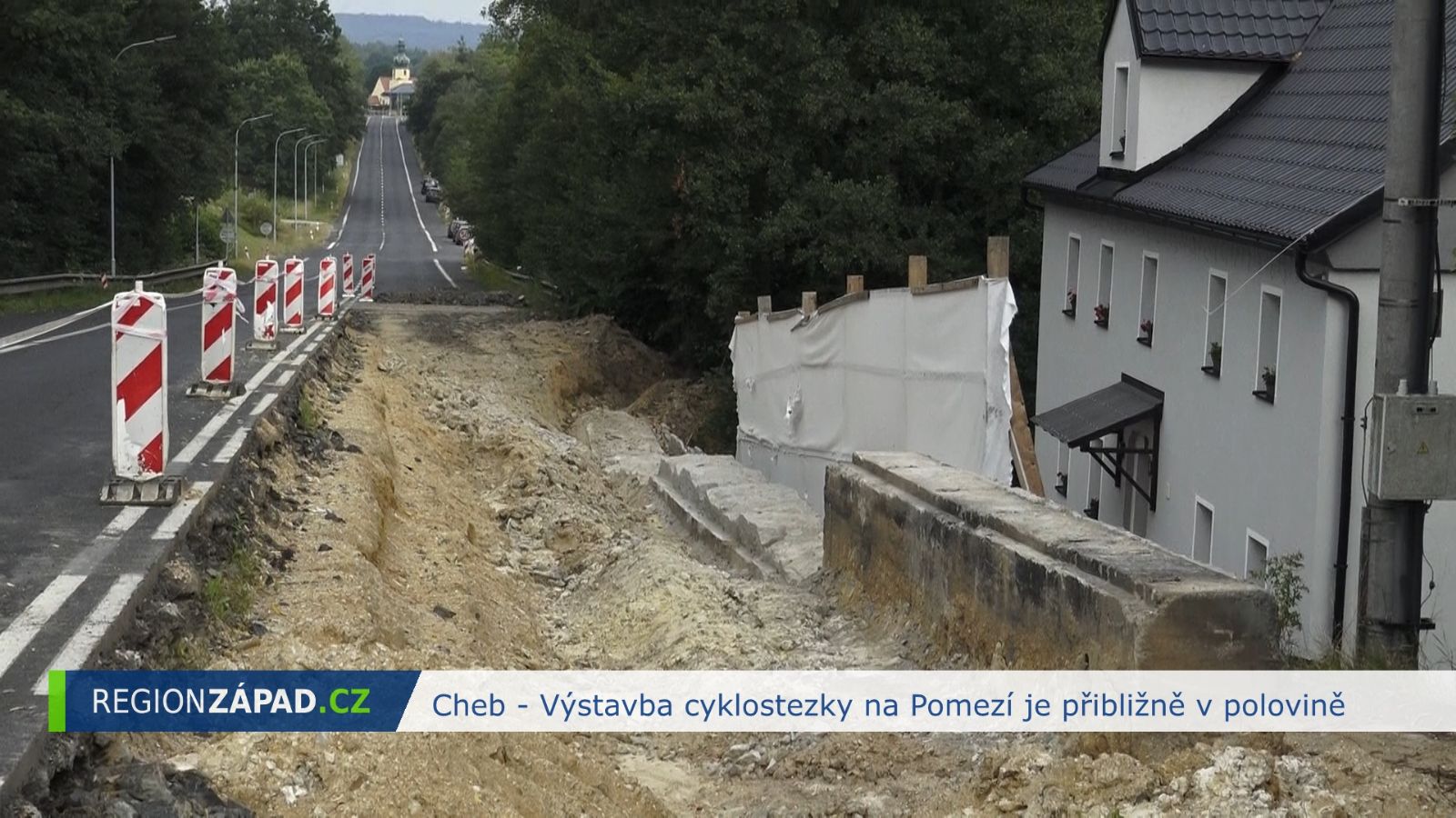 Cheb: Výstavba cyklostezky na Pomezí je přibližně v polovině (TV Západ)
