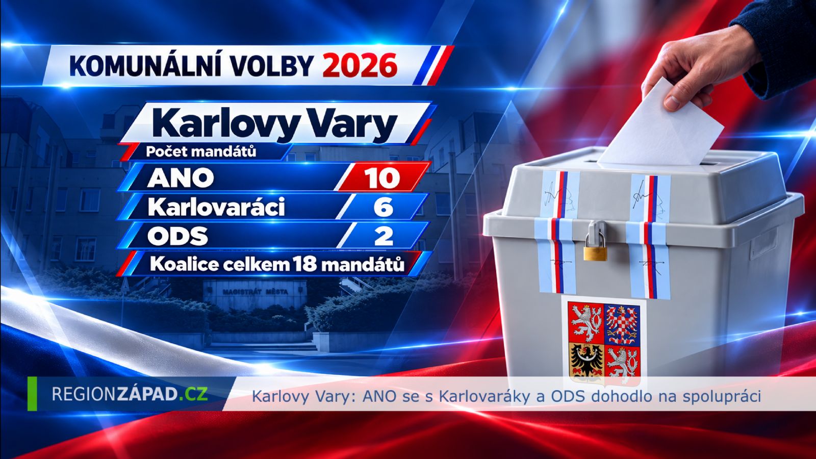 Karlovy Vary: ANO se s Karlovaráky a ODS dohodlo na spolupráci (TV Západ)