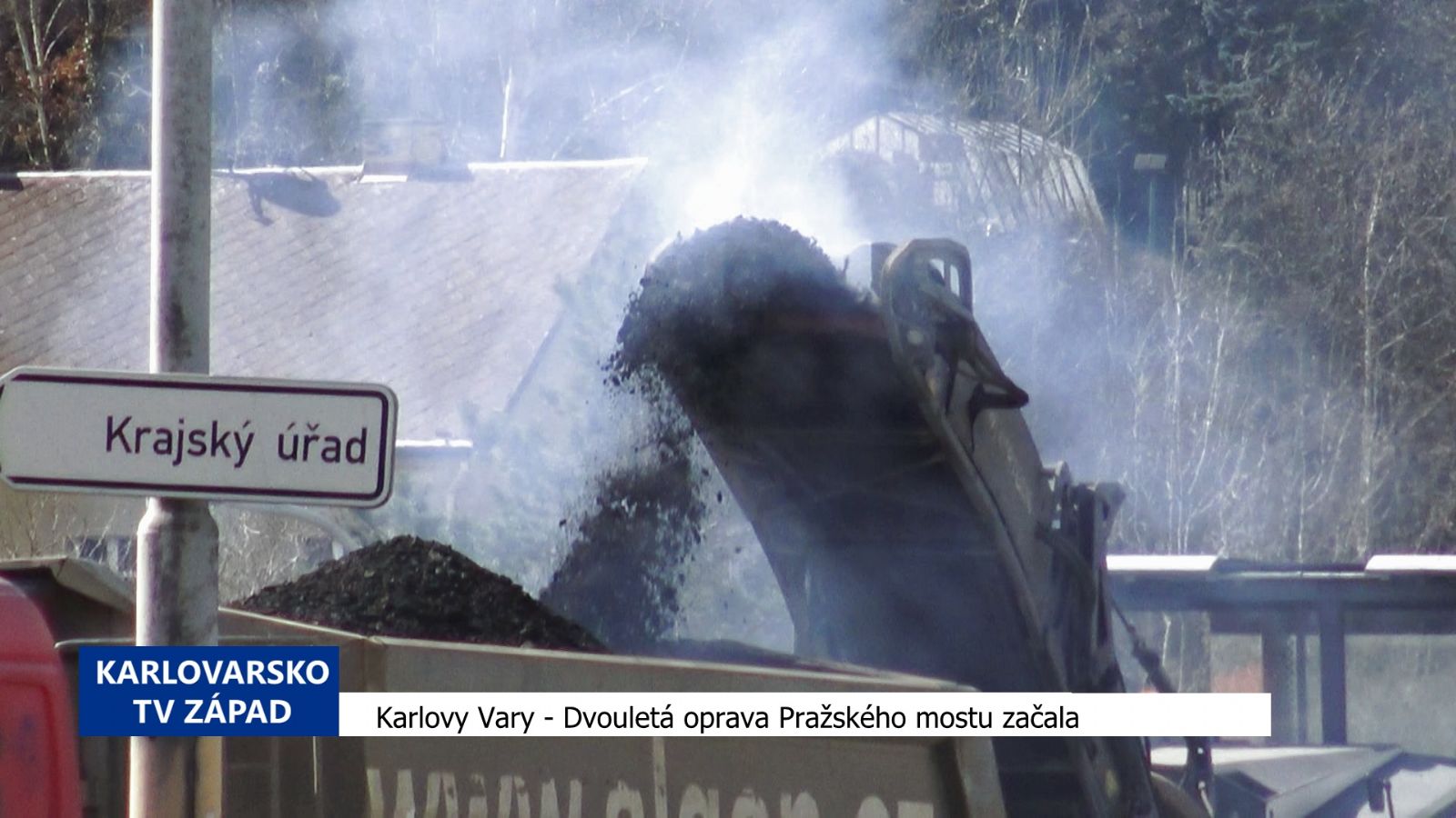 Karlovy Vary: Dvouletá oprava Pražského mostu začala (TV Západ)