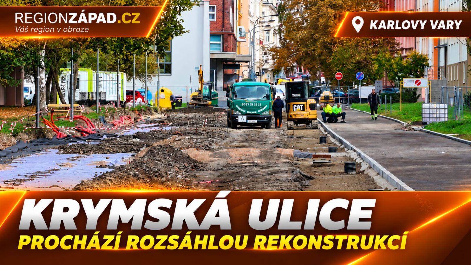 Karlovy Vary: Krymská ulice prochází rozsáhlou rekonstrukcí (TV Západ)