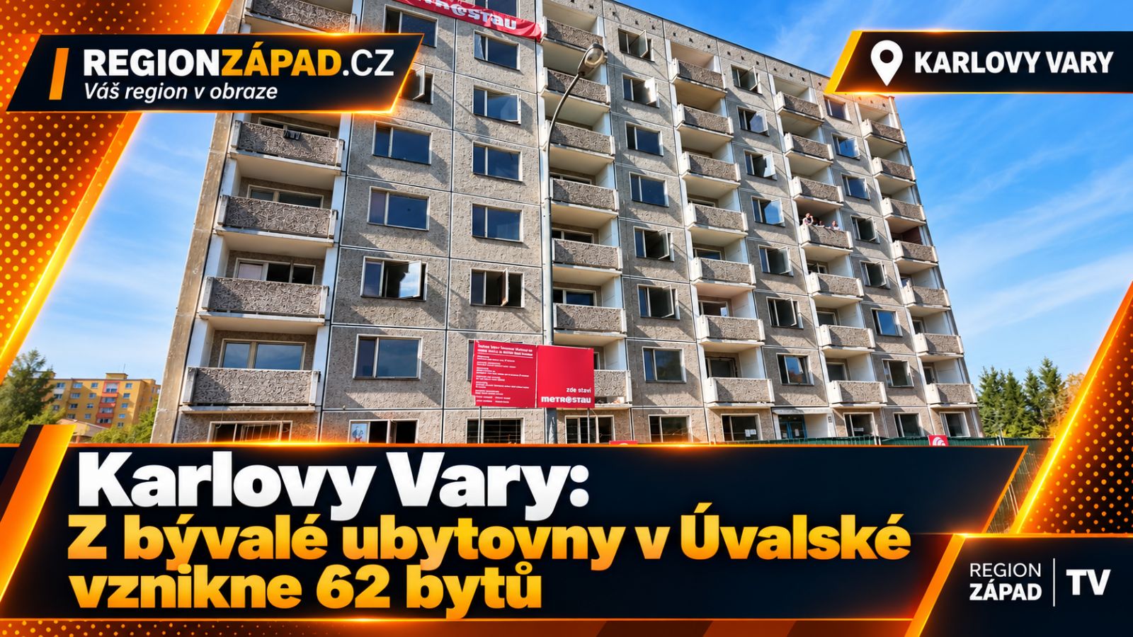Karlovy Vary: Z bývalé ubytovny v Úvalské vznikne 62 bytů (TV Západ)