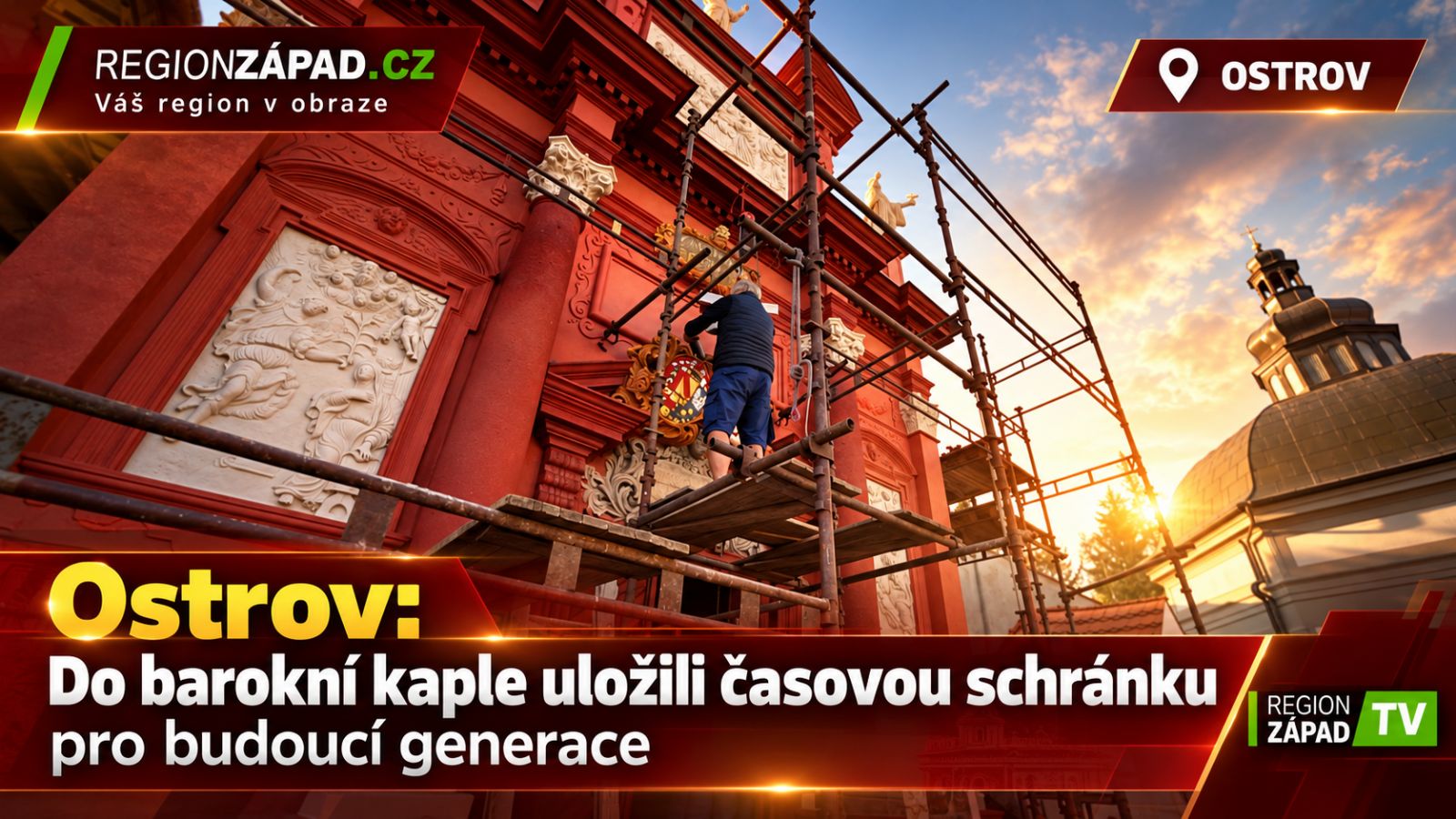 Ostrov: Do barokní kaple uložili časovou schránku pro budoucí generace (TV Západ)