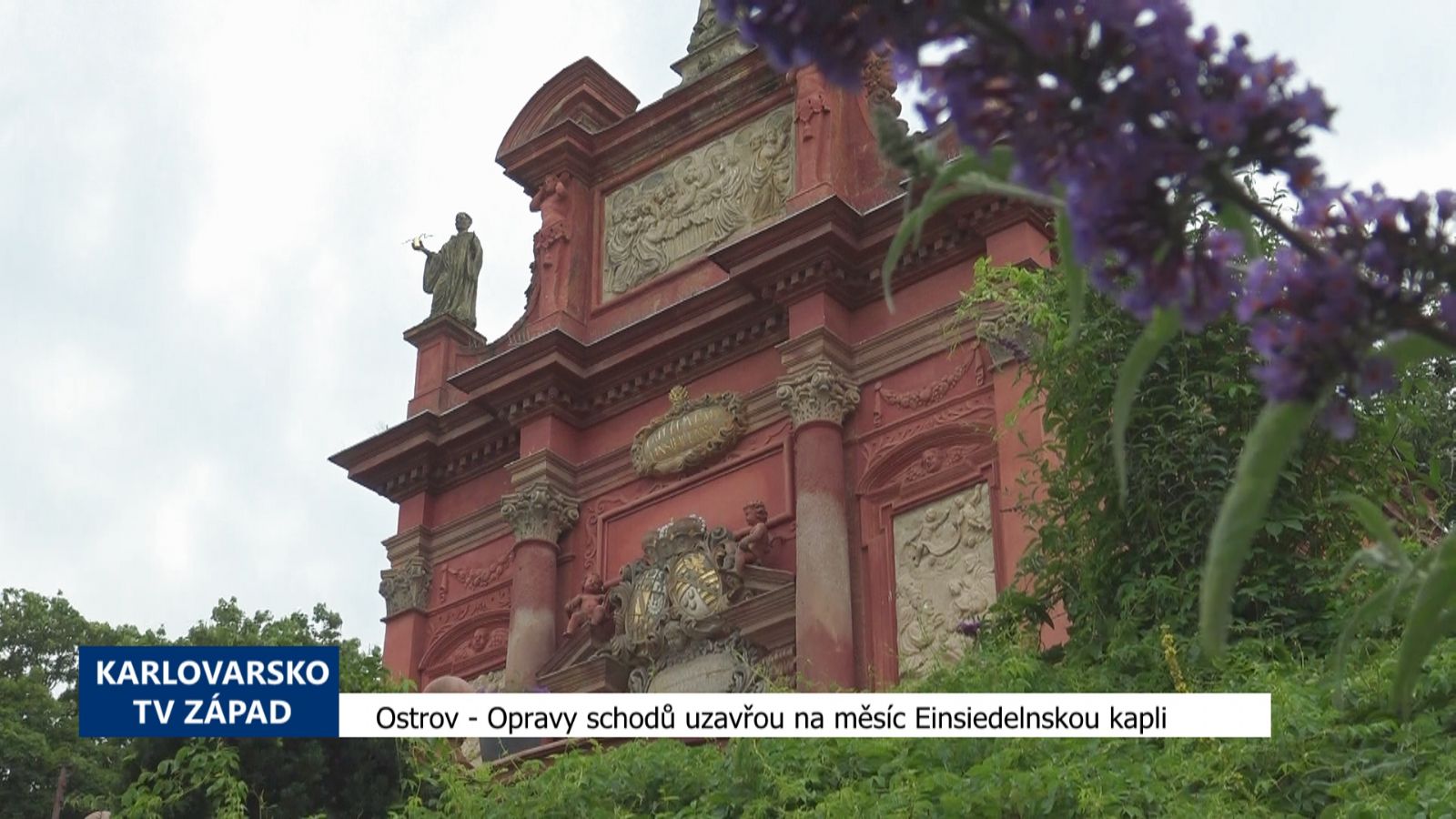 Ostrov: Opravy schodů uzavřou na měsíc Einsiedelnskou kapli (TV Západ)