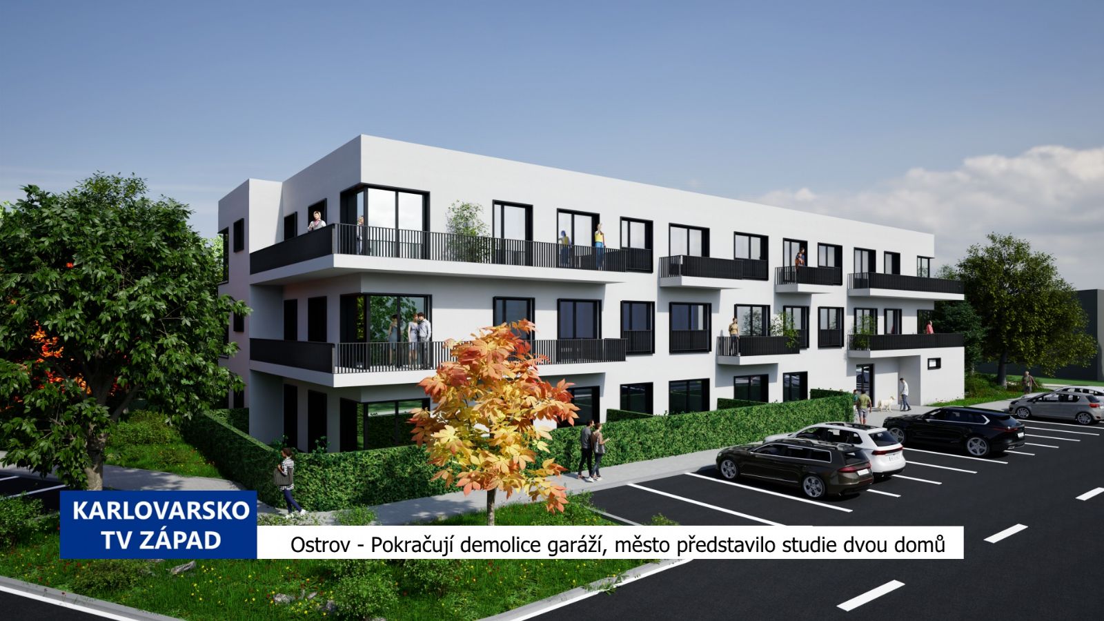 Ostrov: Pokračují demolice garáží, město představilo studie dvou domů (TV Západ)