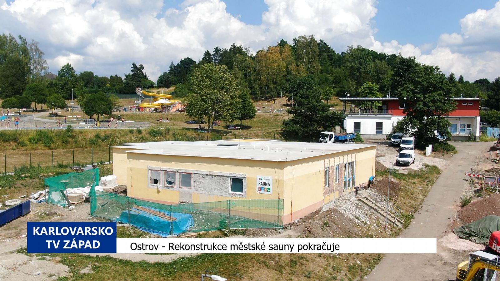 Ostrov: Rekonstrukce městské sauny pokračuje (TV Západ)
