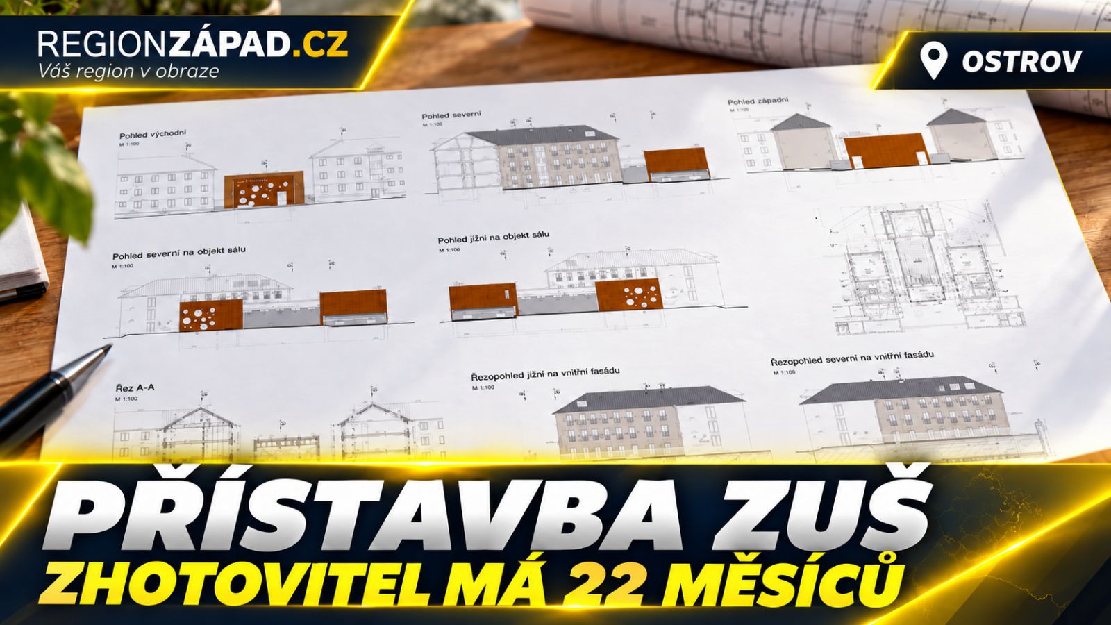 Ostrov: Zhotovitel má na přístavbu ZUŠ 22 měsíců (TV Západ)