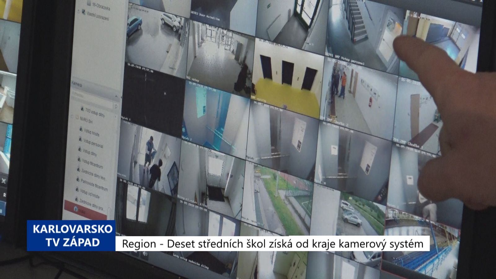 Region: Deset středních škol získá od kraje kamerový systém (TV Západ)