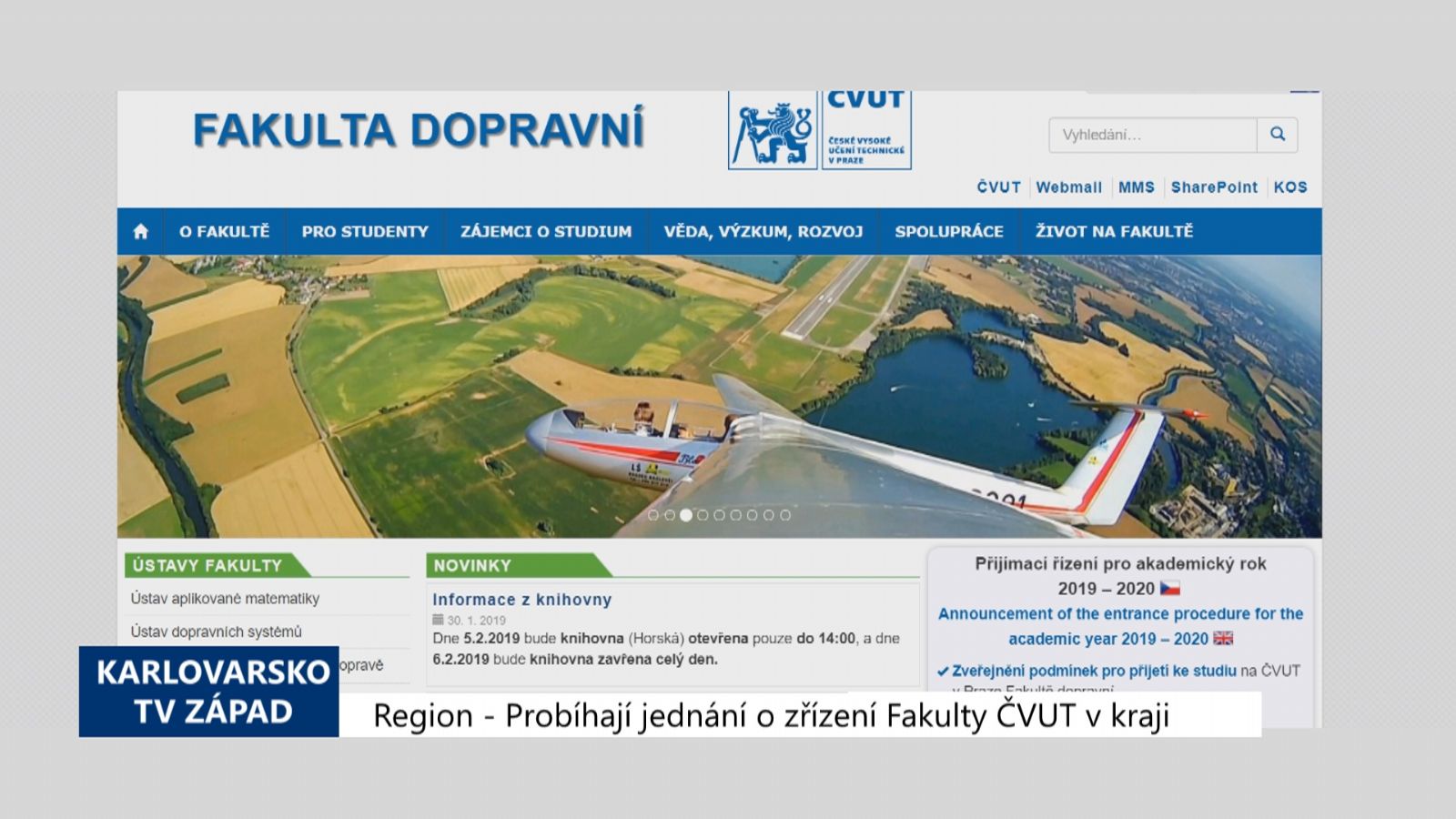 Region: Probíhají jednání o zřízení Fakulty ČVUT v kraji (TV Západ)
