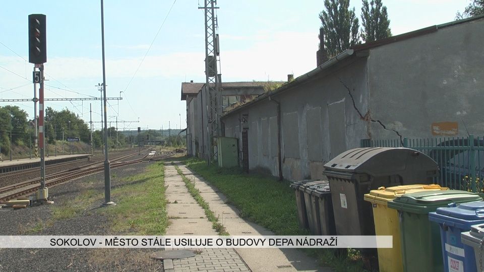 Sokolov: Město stále usiluje o budovy depa nádraží (TV Západ)