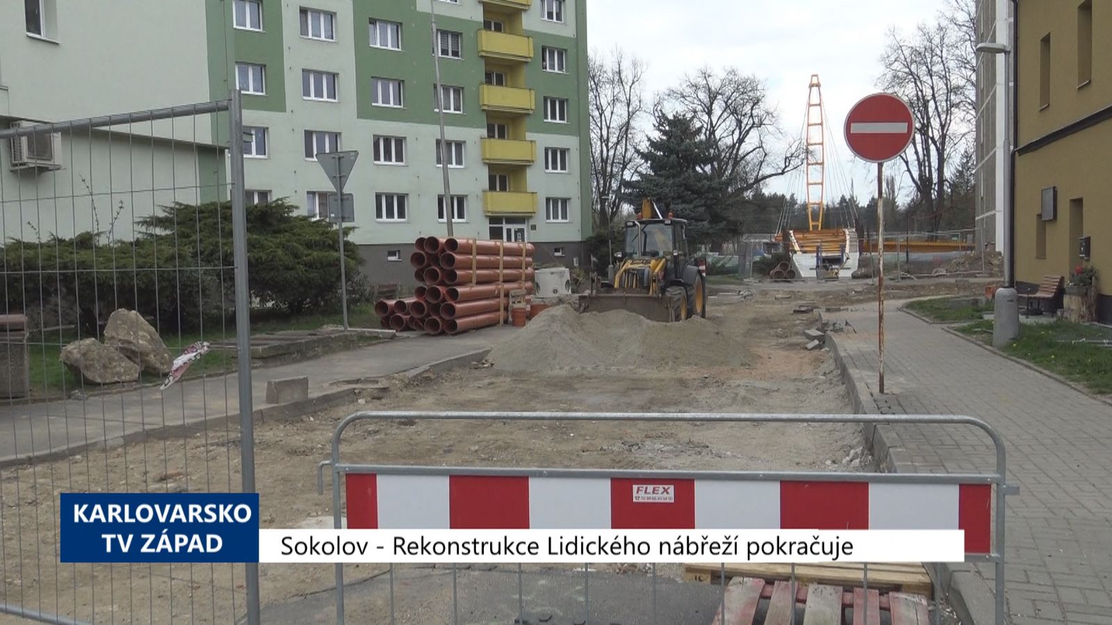 Sokolov: Rekonstrukce Lidického nábřeží pokračuje (TV Západ)