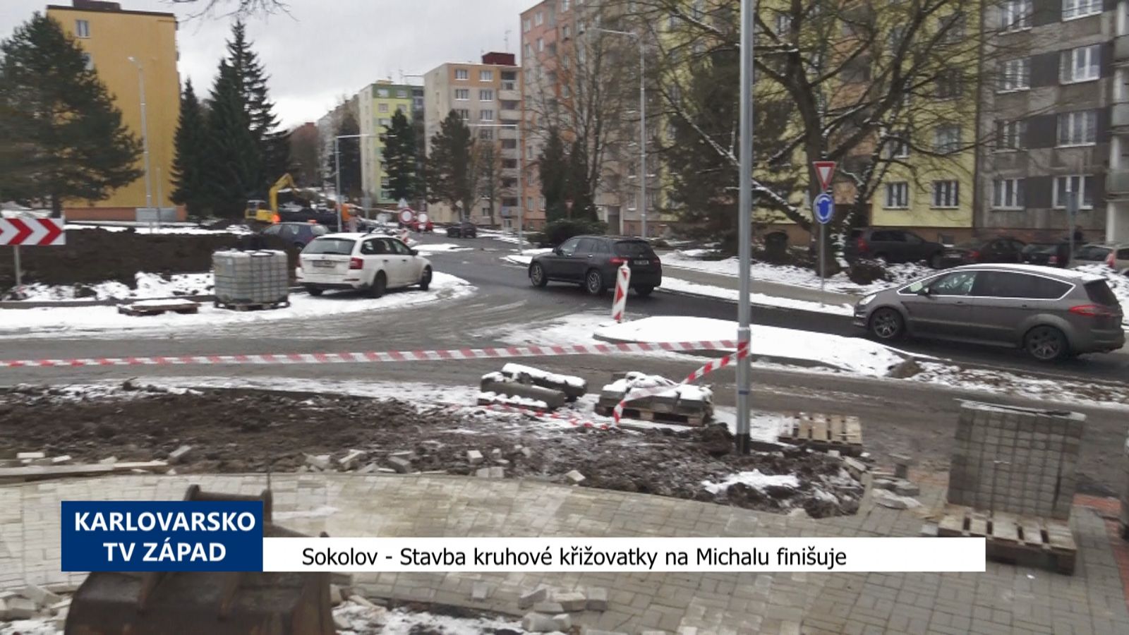 Sokolov: Stavba kruhové křižovatky na Michalu finišuje (TV Západ)