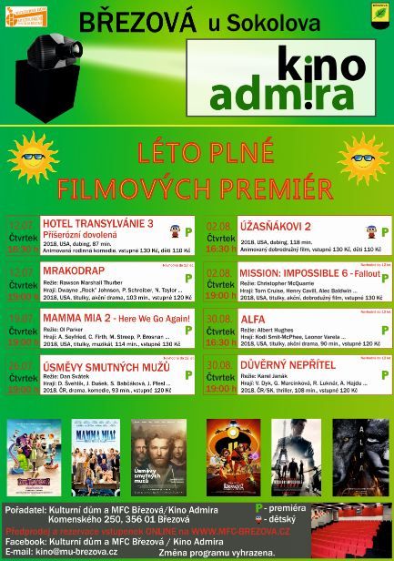 Březová: Letní program kina Admira