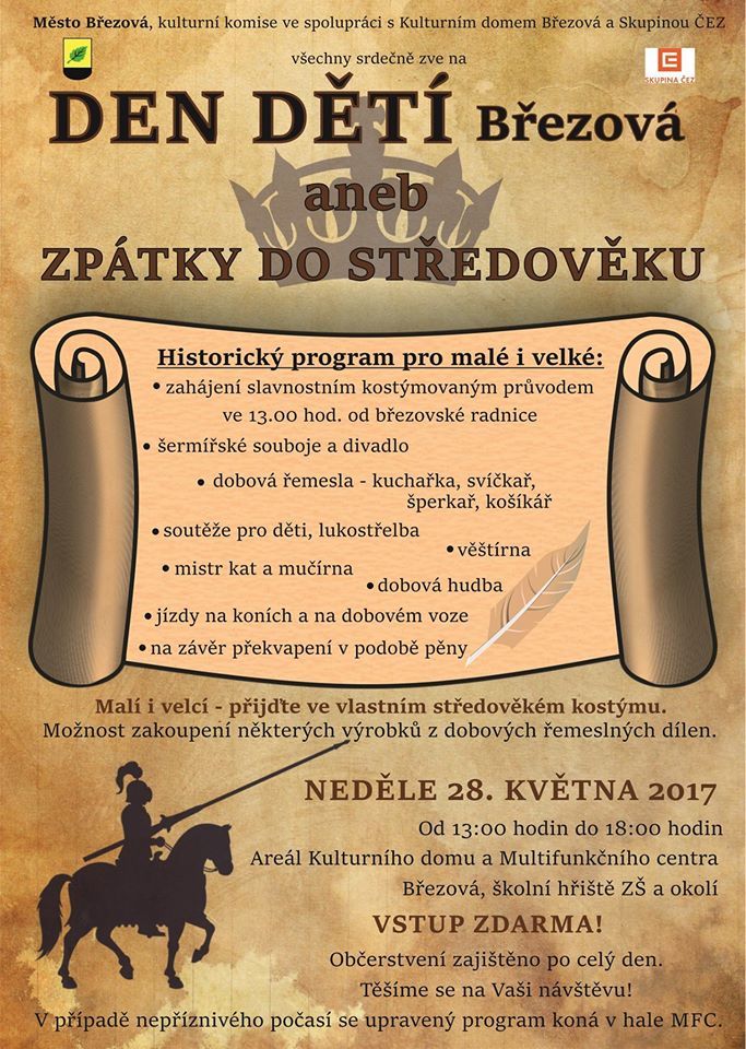 obrázek: Březová: Poslední květnovou neděli se koná Den dětí s podtitulem Zpátky do středověku 