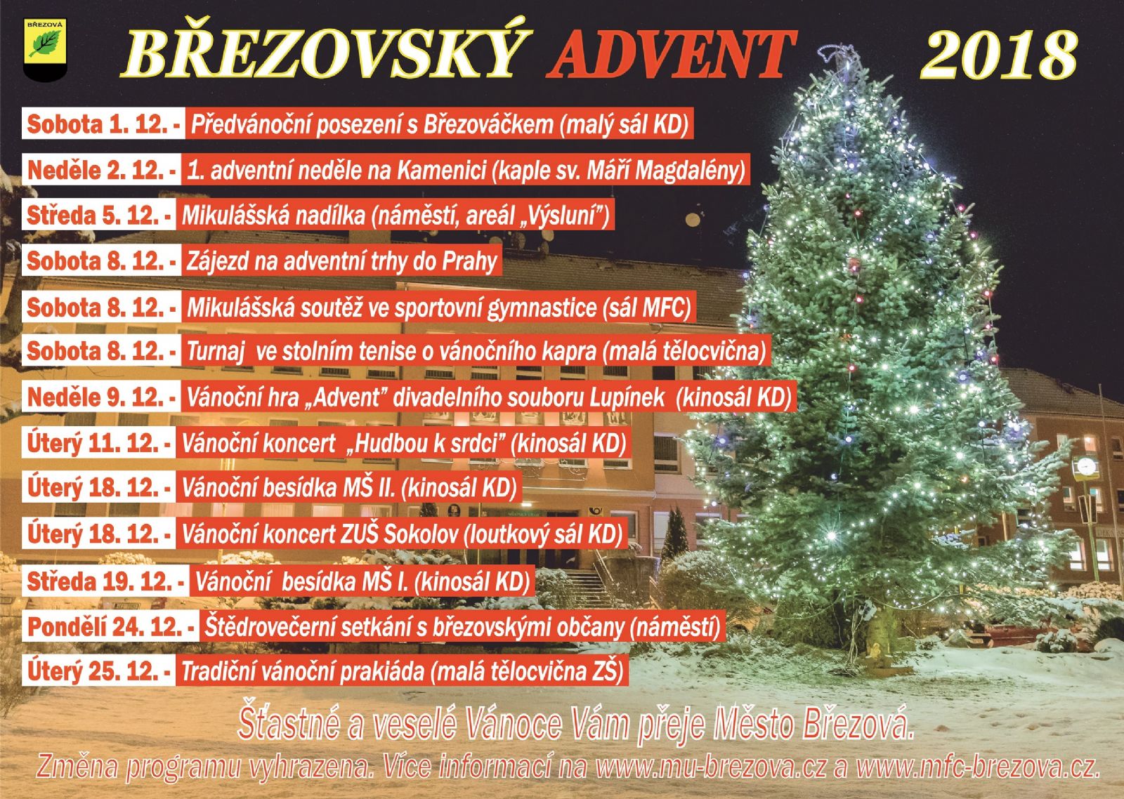 Březová: Prosincový program kulturního domu a kina Admira