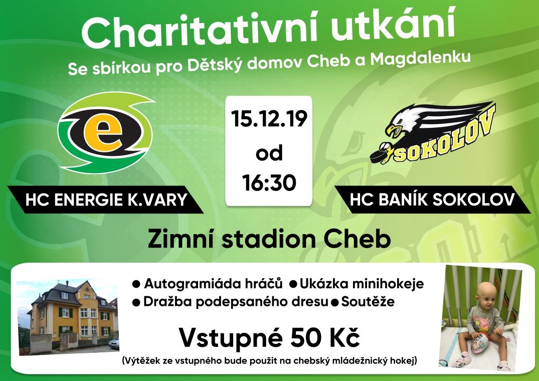 Cheb: Hokejová exhibice pomůže dětem