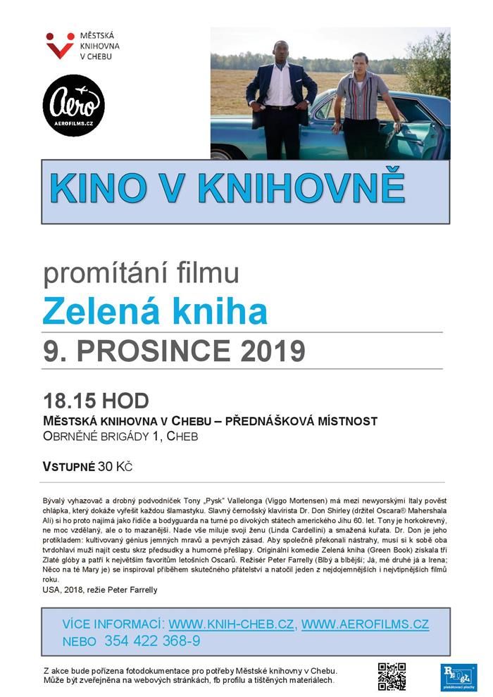 Cheb: Kino v knihovně dnes nabízí film Zelená kniha