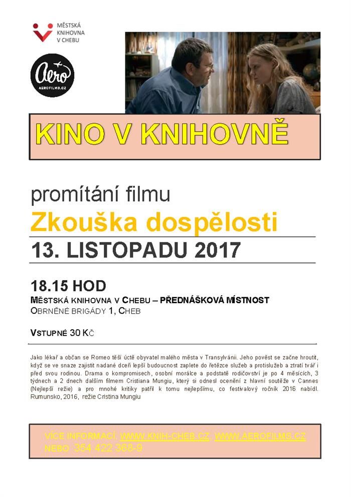 Cheb: Knihovna zve na film Zkouška dospělosti