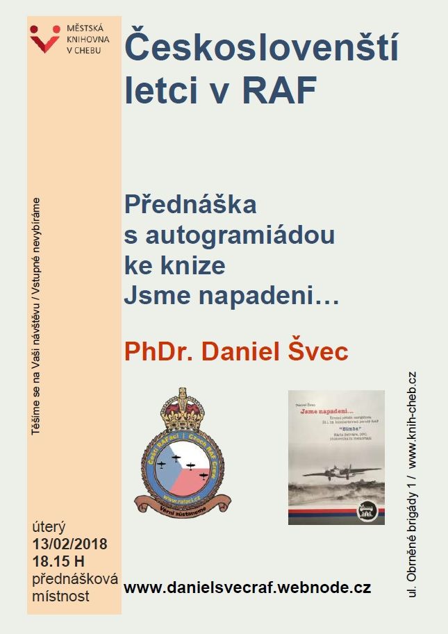 Cheb: Knihovna zve na přednášku Českoslovenští letci v RAF