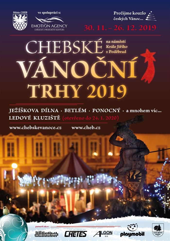 Cheb: O víkendu na vánočních trzích vystoupí Monika Absolonová a Milan Peroutka