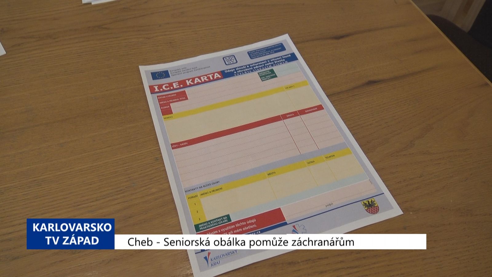 Cheb: Seniorská obálka pomůže záchranářům (TV Západ)