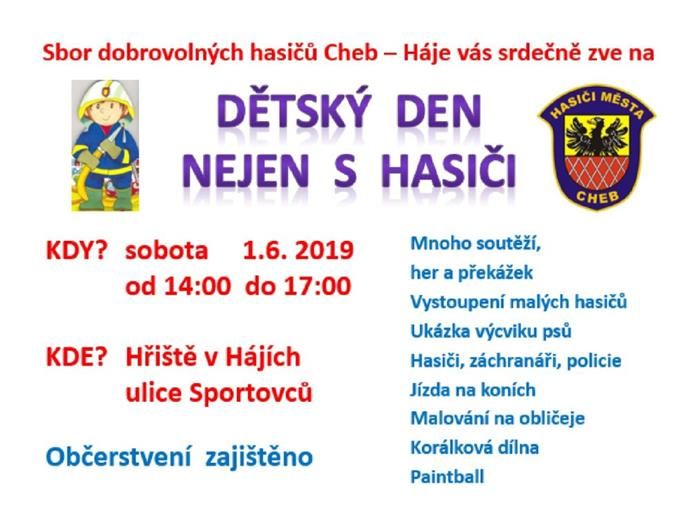 Cheb: V sobotu bude v Hájích Dětský den