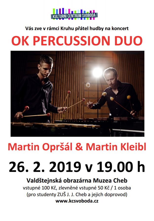 obrázek: Cheb: Ve městě vystoupí OK Percussion Duo