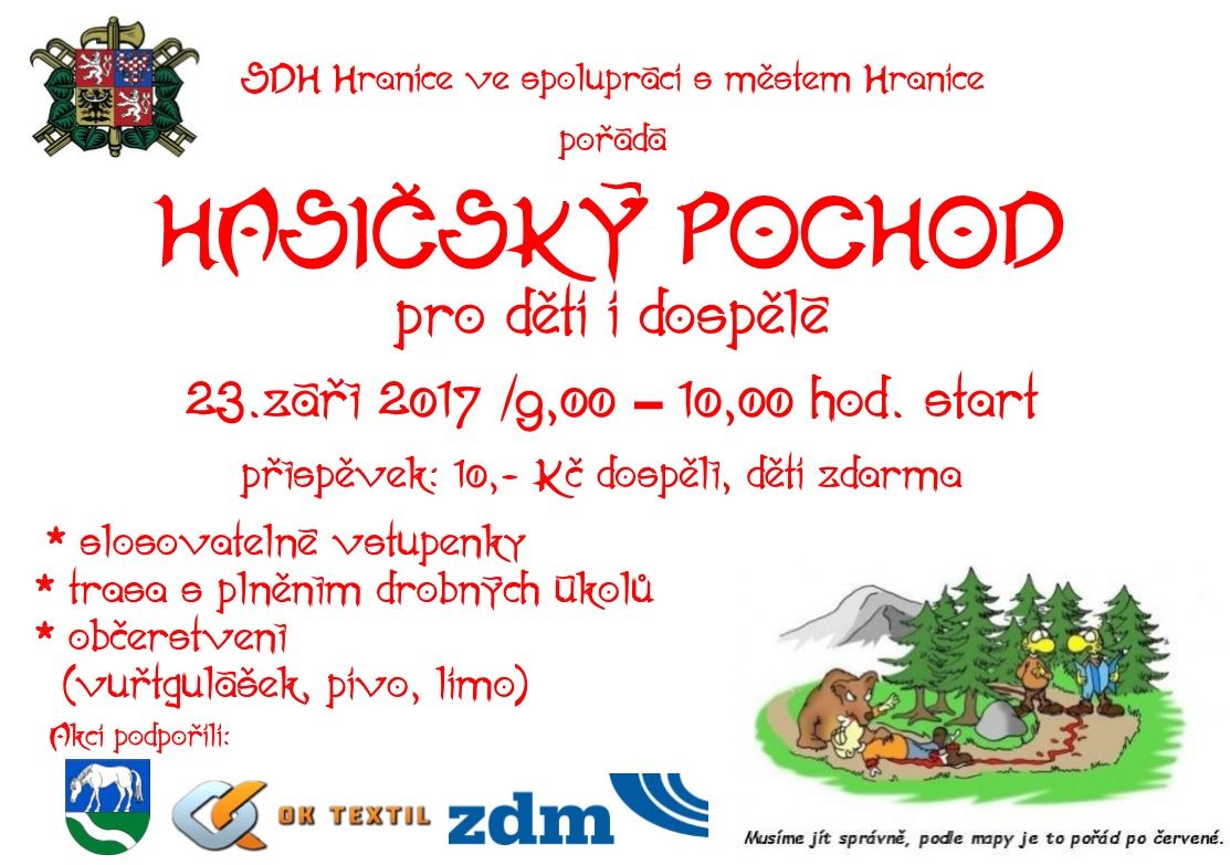 Hranice: Příští sobotu se koná Hasičský pochod