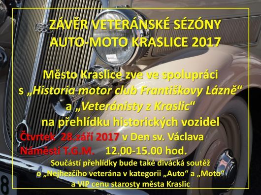 Kraslice: Ve městě se uskuteční závěr veteránské sezóny
